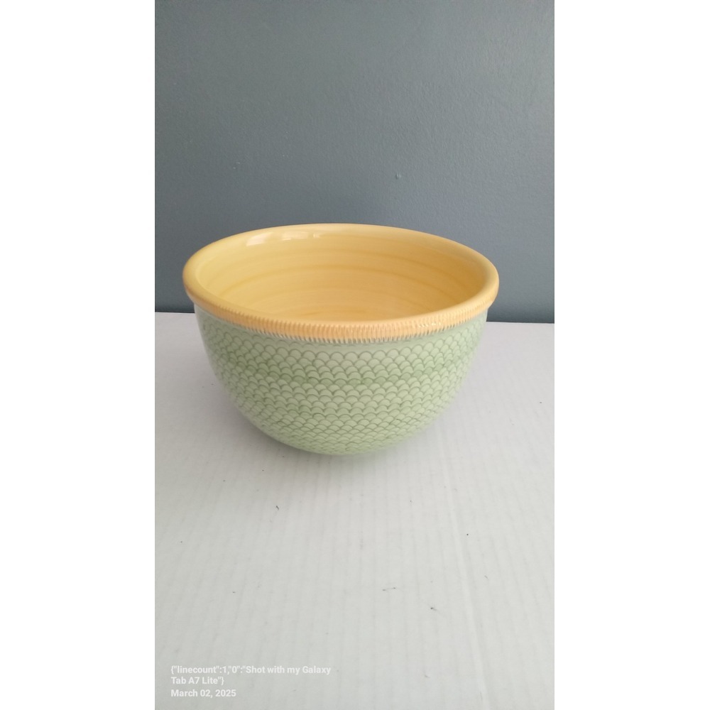 Italian Ceramic Bowl, Decorative Serving Bowl, Green Scale Pattern,‎ Kitchen